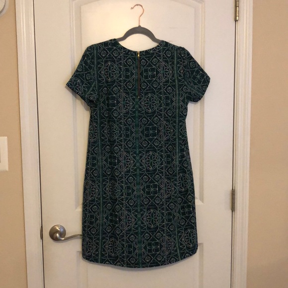 Navy/green patterned shift dress - Picture 5 of 5